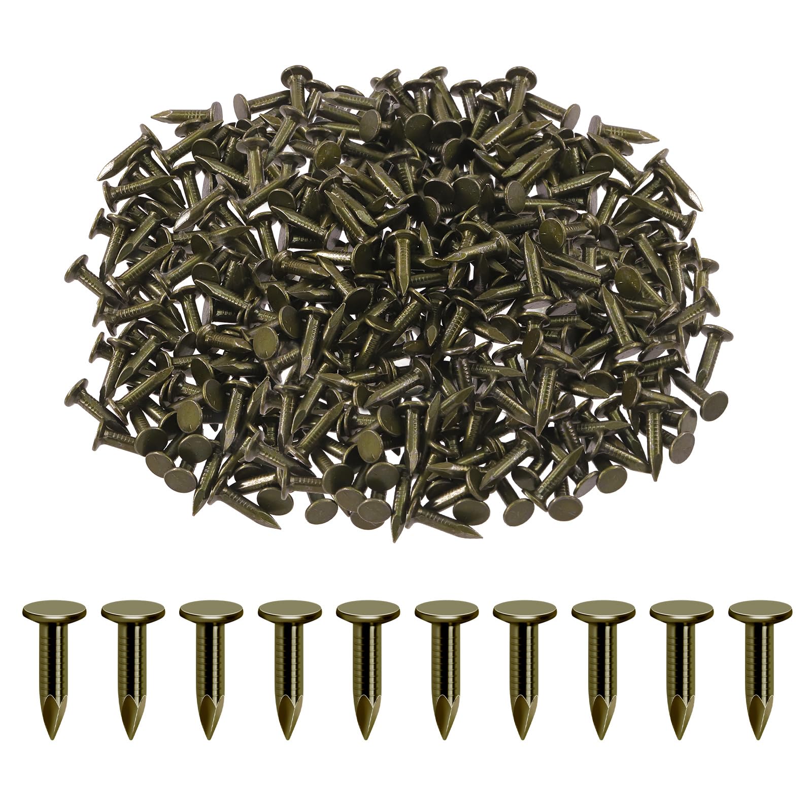 Rustark 300Pcs 3/4 Inch 20mm Steel Roofing Felt Nails Asphalt Nails Slating Nails Cement Siding Nails for Roof Repair, Asphalt Tile, Landscaping