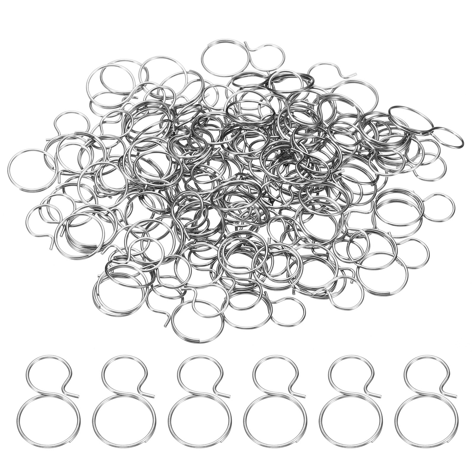 PATIKIL 0.63x0.39" Stainless Steel Chandelier Connector Pins, 100Pcs Chandelier Crystal Clips for Fastening Crystals Parts, Chandelier Replacements, Silver