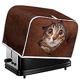 Doojoayie Cat in Wall 2 Slice Toaster Cover Toaster