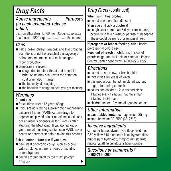 AMAZON BASIC CARE MAXIMUM STRENGTH MUCUS DM, EXPECTORANT AND COUGH SUPPRESSANT EXTENDED-RELEASE TABLETS, 42 COUNT
