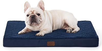 Bedsure Medium Pet Bed Orthopedic Dog Mattress Navy 76x51x7.6cm