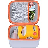 Lebakort Hard Case Compatible with Yoto Player Kids Speaker Kids Audio Music Children Player (Off White + Orange Case)