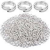 Aylifu 500 Pieces 4 mm Round Jump Rings Double Loop Split Rings Mini Key Chain Rings Accessories for Key Charms Crafts Jewelry Making Supplies, Bright Silver