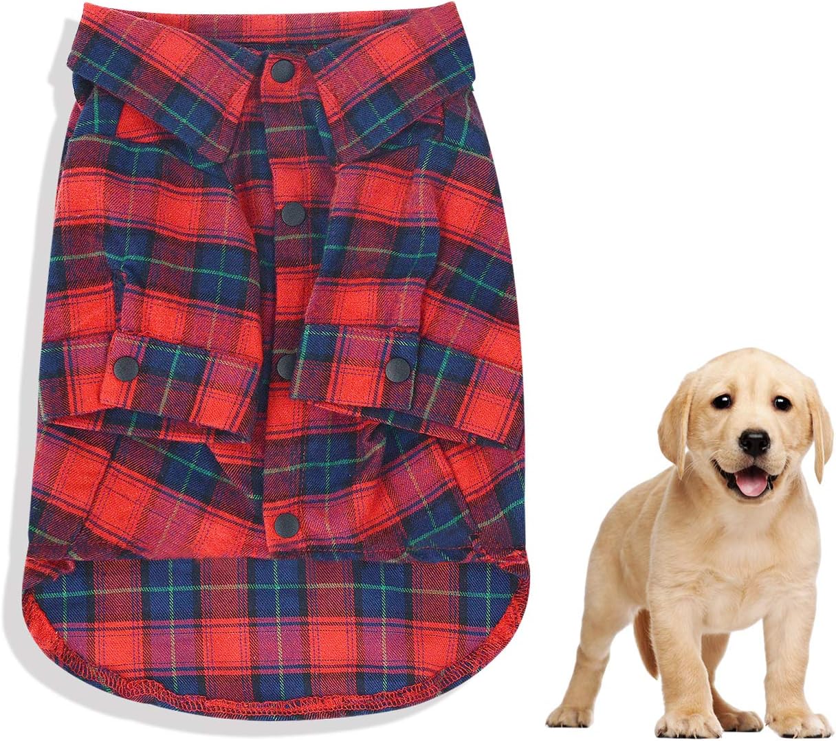 Dog Shirt Pet Plaid Shirt for Small Dog Pet TShirt Cloth Coat