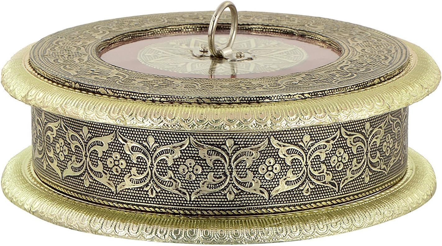 RAJKRUTI Handicraft Dry Fruit Serving Box ,Mouth Freshner Box, Serving Tray, Decorative Platter, Festive Decor , Wedding Gifts , Decorative Items