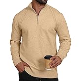 UNQPJUS Mens Fashion Knit Pullover Sweater Quarter Zip Long Sleeve Mock Neck Ribbed Sweater
