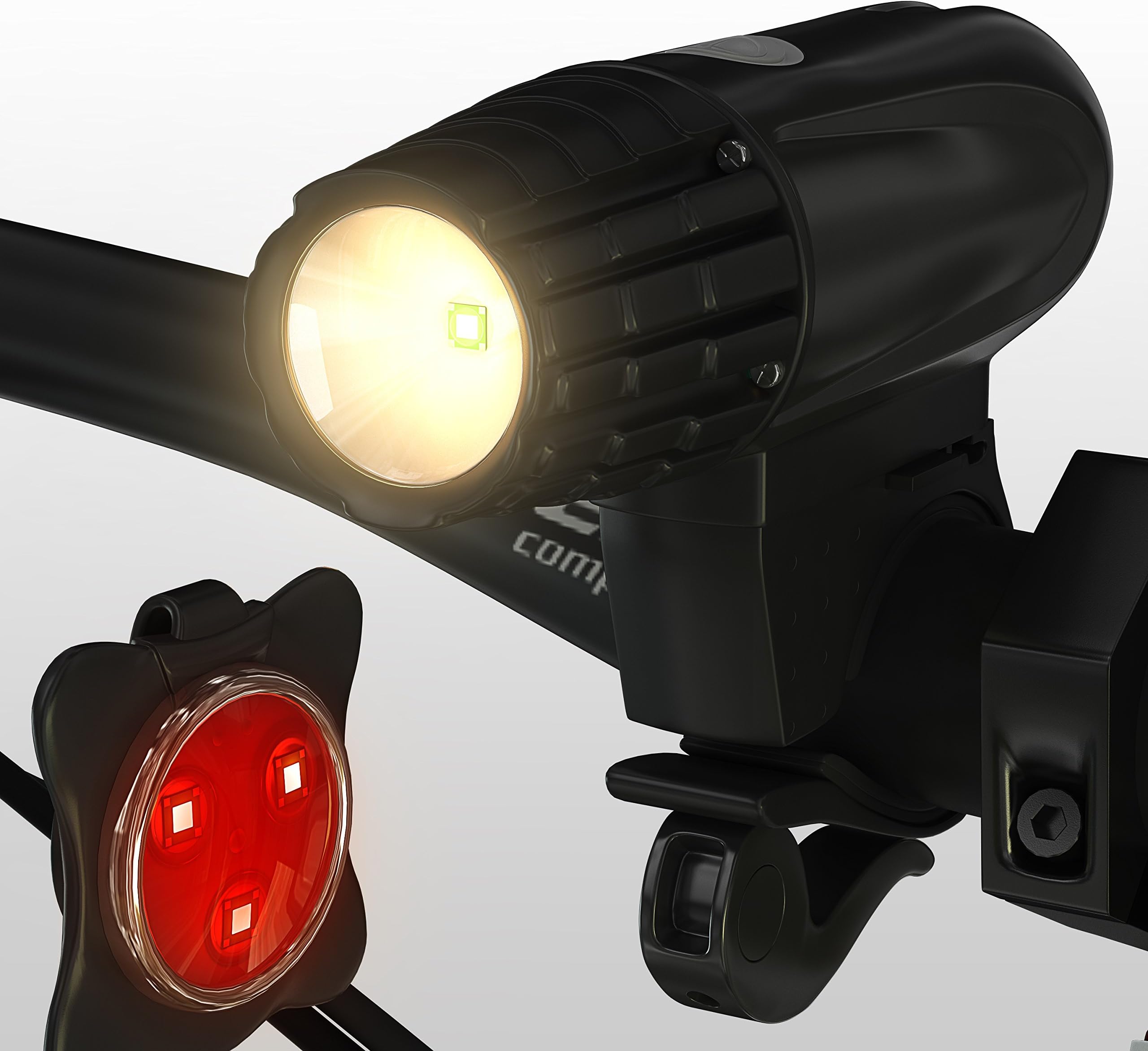 SUPER BRIGHT USB Rechargeable Bike Light Bicycle Headlight, FREE TAIL LIGHT INCLUDED, Best LED Waterproof Front Light, Easy To Install for Cycling Safety Flashlight