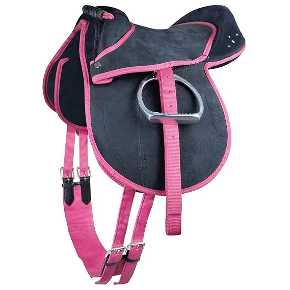 Waldhausen Kinder Pony Reitkissen | Ponysattel komplettes Set mit Stick auch für Holzpferde geeignetes Sattelset | Cub Saddle