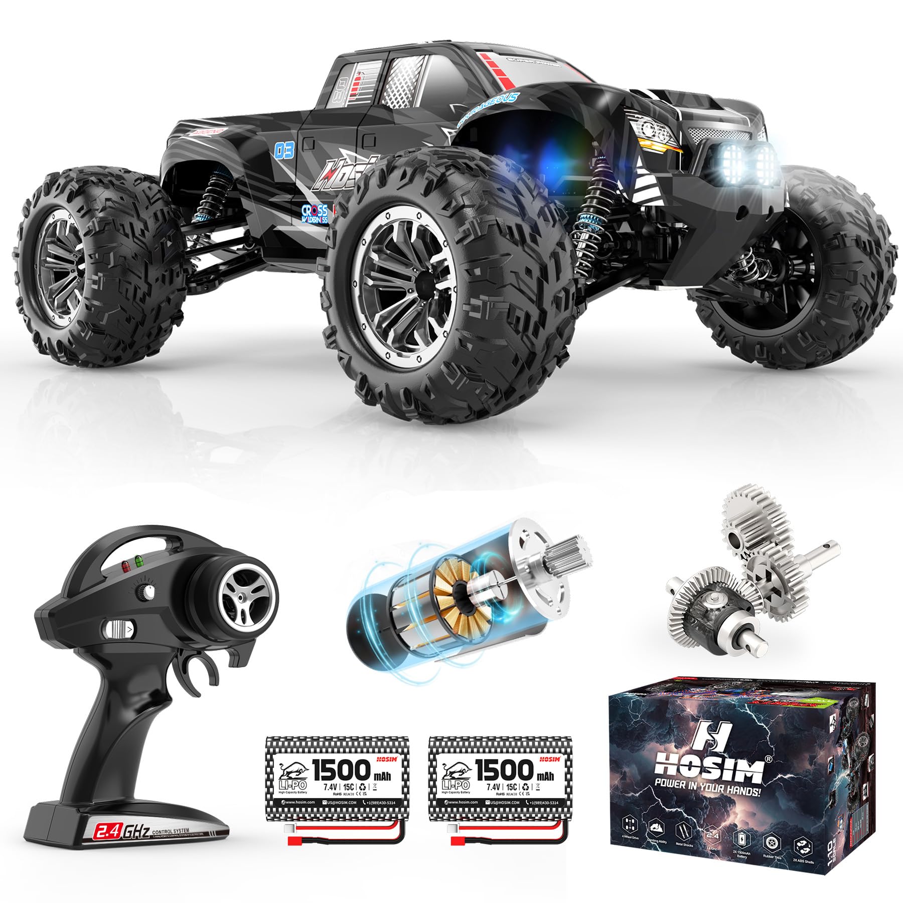 Hosim RC Cars, 1:10 Scale 48+ KMH Remote Control
