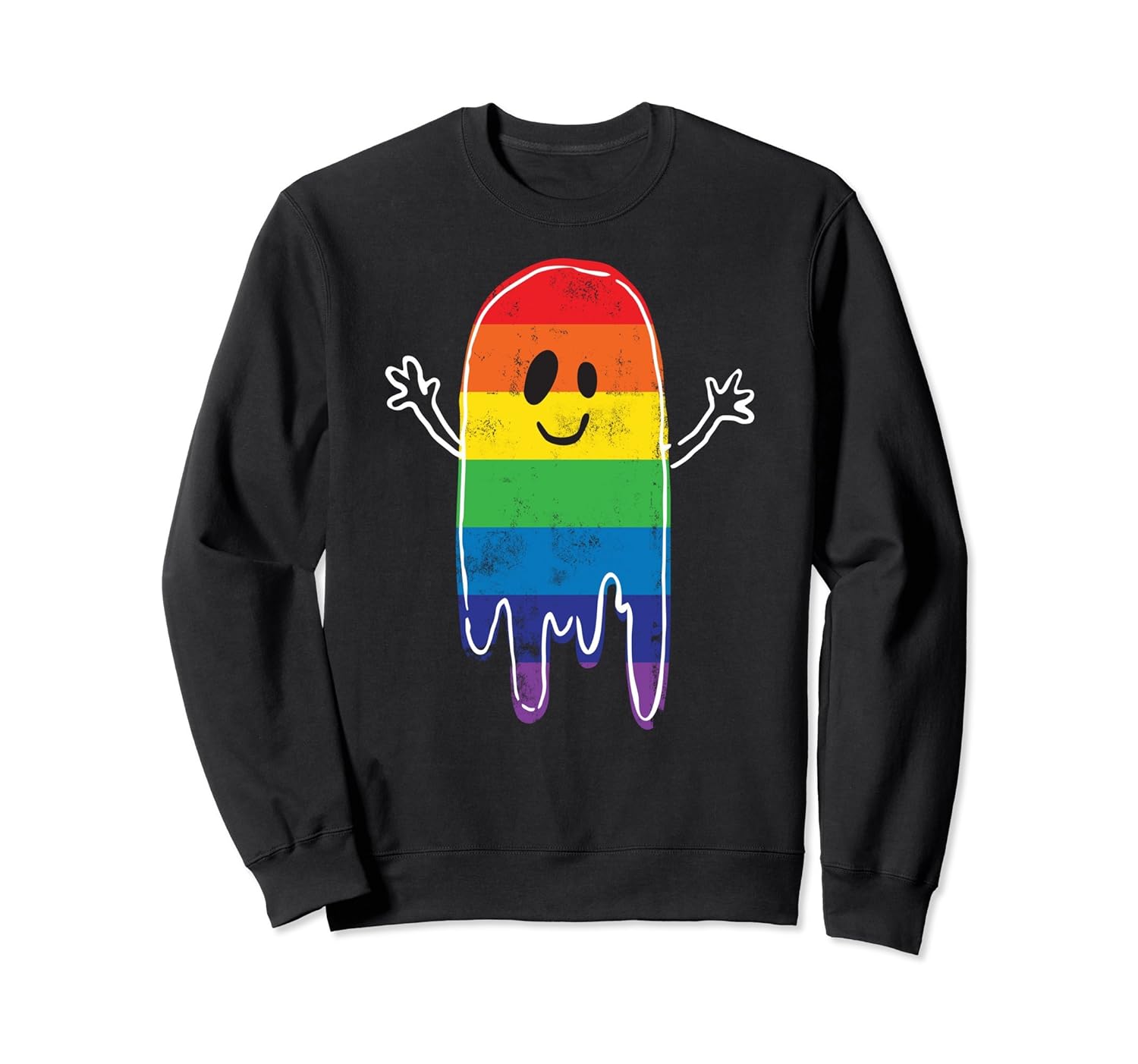 Cute Halloween Retro Ghost Sweatshirt 70s Vintage Rainbow-ANZ