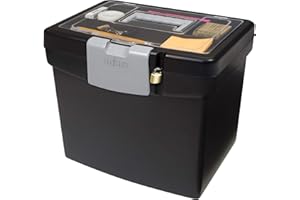 Storex File Storage Box Translucent Storage Lid, Black