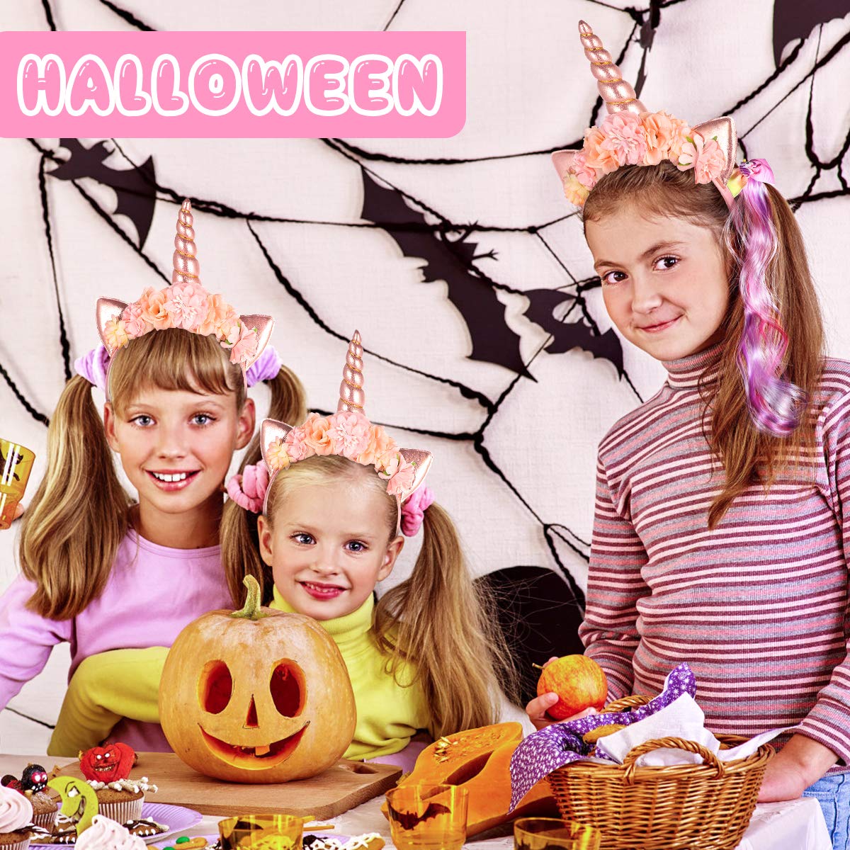 NICEAUTY Unicorn Headband for Girls 【2020 NEWEST】 with Wig Clip, Halloween Headbands for Women, Unicorn Party Favors, Unicorn Birthday Decorations : Beauty