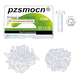 Pzsmocn 100 Pieces/50 Sets M5*20 mm PC Transparent