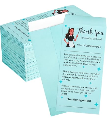 500 Cashier Depot Housekeeping Tip Thank You Envelope, White