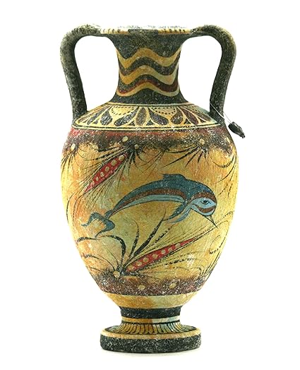 Minoan Vase Pottery Painting Dolphin Ancient Greek Crete Ceramic