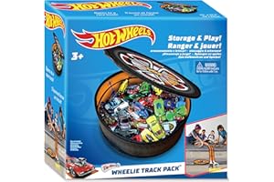 Hot Wheels Tara Toy: ZipBin Wheelie Track Pack - Unzips Into A Racetrack Mat, Holds 100 Toy Cars, Storage & Play, Circle Tire Design, Kids Ages 3+
