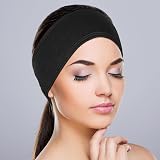 Belle Vous 10 Pack Black Spa Facial Headbands Non-Slip Makeup Wrap Terry Cloth view 3