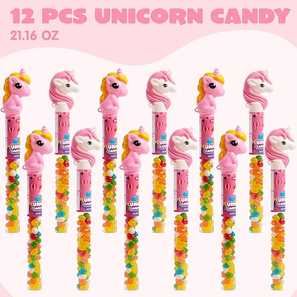 SYNCFUN 12PCS CANDY JELLY BEAN, INDIVIDUALLY WRAPPED TUBE BUNDLE STICK, ROMANTIC GIFT FOR CLASSROOM EXCHANGE PARTY FAVOR, HOLIDAY REWARD PRIZES