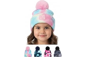 Funky Junque Toddler Pom Beanie – Kids Winter Hat for Ages 1–4, Baby Boy & Girl Knit Beanies, Warm Cozy Knit Snow Hats