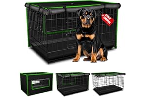 Bethshaya Dog Crate Cover - Advanced Sound-Reducing Thermal Insulation Technology for 54 inch Crates, Creating a Quiet Private Sanctuary for Anxious Pets