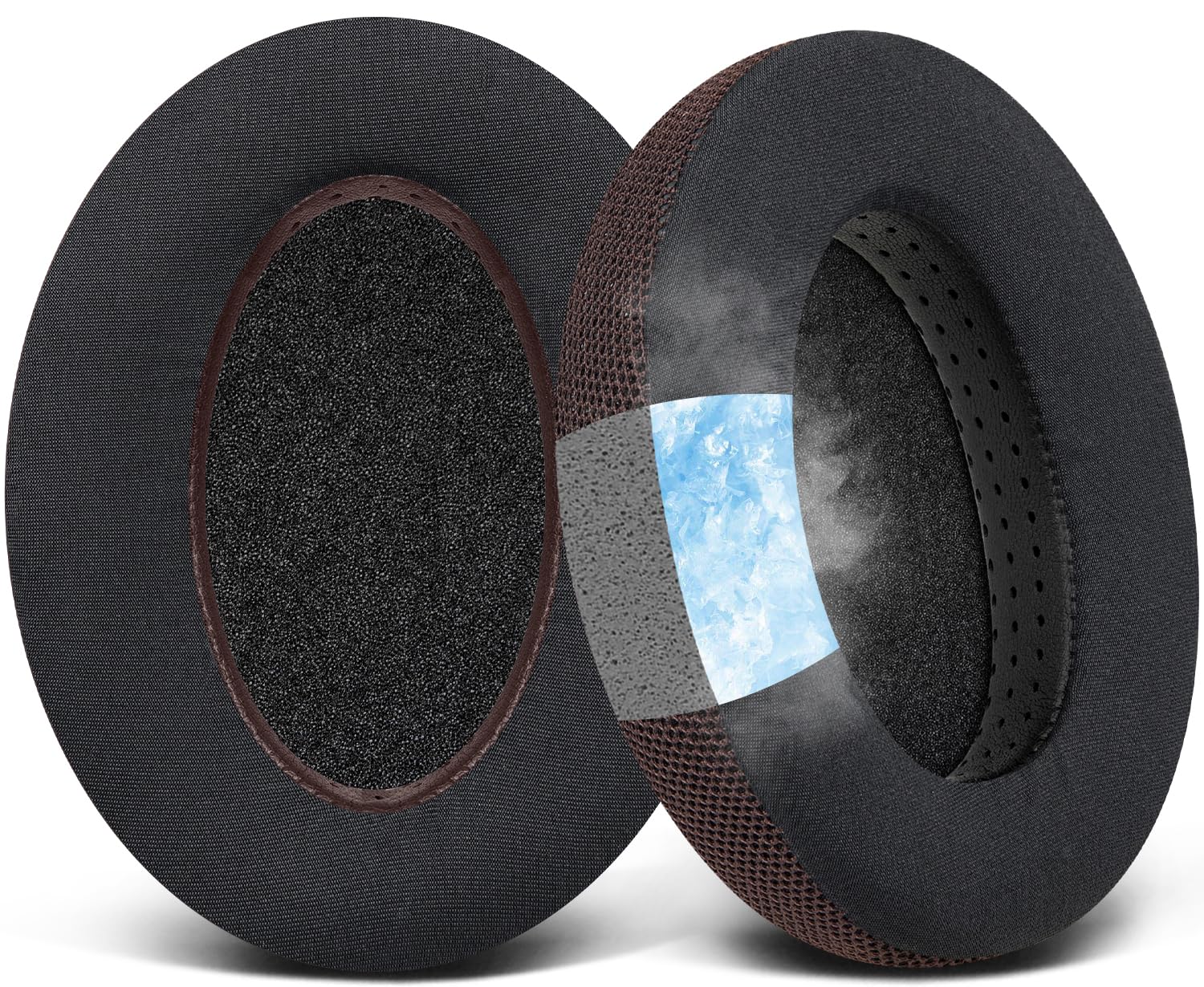 SOULWIT Cooling-Gel Earpads Cushions Replacement for Sennheiser HD650, HD660 S, HD600, HD6XX, HD58X, HD580, HD565, HD545, HD535 Headphones, Ear Pads with Noise Isolation Foam - Dark Coffee