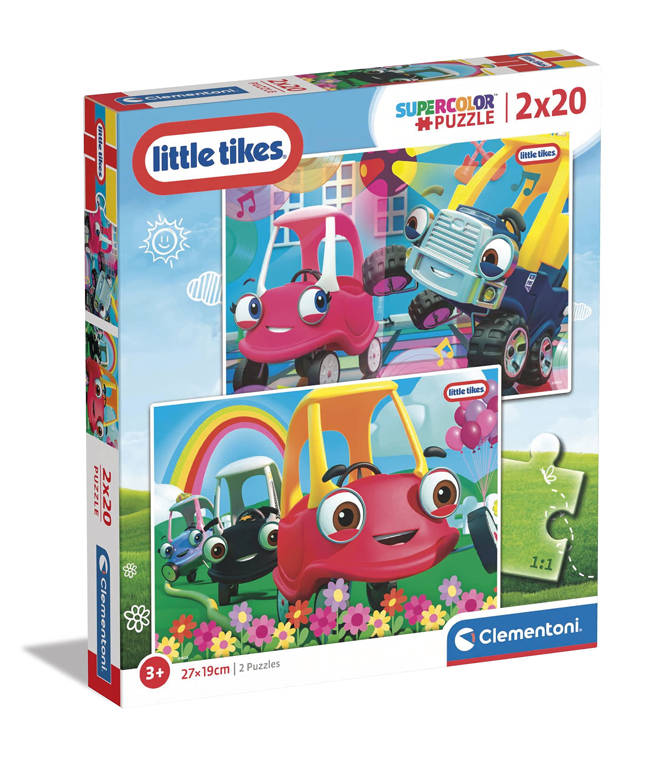 Clementoni - 24790 - Supercolor Puzzle Little Tikes - 2 X 20-Piece Jigsaw Puzzles - Jigsaw Puzzle For Kids Age 3