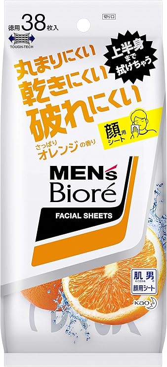 Amazon メンズビオレ 洗顔シート さっぱりオレンジの香り 卓上タイプ 38枚入 メンズビオレ デオドラントボディシート 通販
