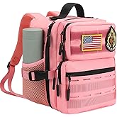 flipfit 9L Mini Tactical Molle Backpack 9L Small Gym Bag Small Military Assault EDC Backpack for Men Women With Fishing,Hiking,Camping,Traveling,Yoga,Work(Pink)
