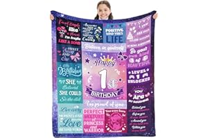 INXENG 1 Year Old Girl Birthday Gift, Gifts for 1 Year Old Girls, 1st Birthday Throw Blanket 40 x 50 Inch, 1st Birthday Decorations for Girls