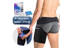 Always Ready Groin Support with Hot & Cold Gel Pack for Thigh, Hip, Hamstring, Strains, Sprains, Pain Relief, Sciatic Nerve P