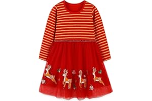 Bumeex Toddler Girl's Long Sleeve Dresses 2-7Y