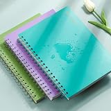 EMSHOI B5 Notebook 300 Pages 150 Sheets Spiral Lined 100gsm LightBlue view 3