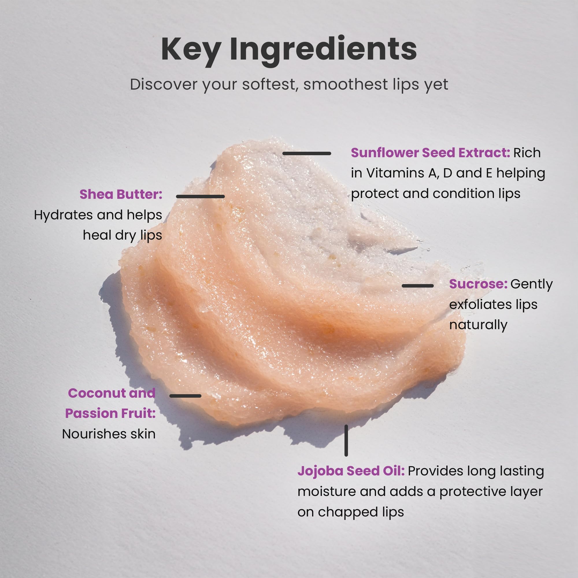 Dermasuri - Lip Exfoliator Scrub & Moisturizer - Sugar Scrubs for Soft Smooth Lips, Overnight Hydration, Brighten Dark Lips - Stocking Stuffer Gifts for Women - Coconut Passion Fruit Flavor- 20g/0.7oz