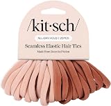 Kitsch Blush Hair Ties 20 Pcs No Damage Nylon Elastic Bands for Women