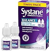 Systane Balance Lubricant Eye Drops, Restorative Formula, Twin pack, 0.33 Fl Oz (Pack of 2)