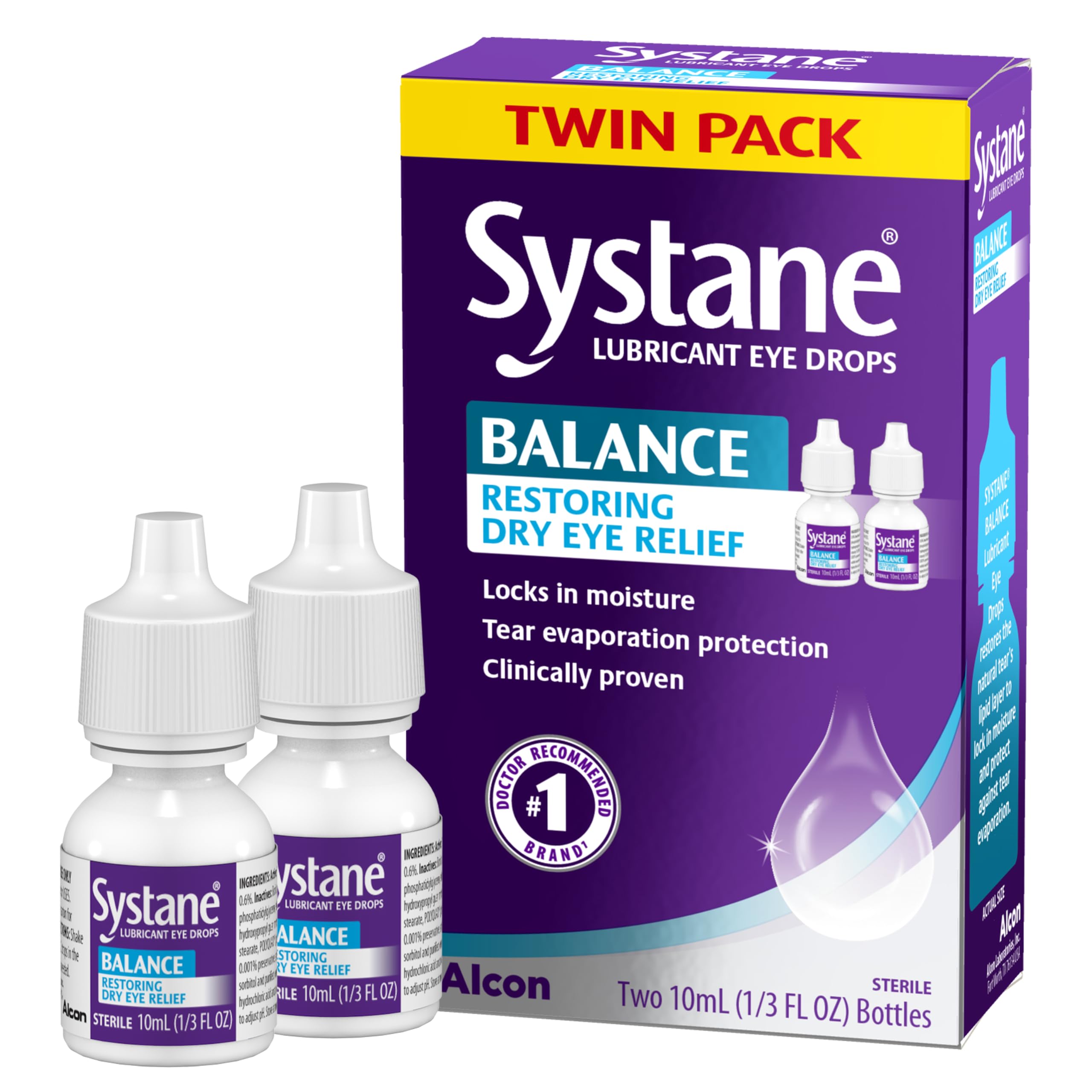 Systane balance lubricant eye drops, restorative formula -10 ml (Pack of 2)