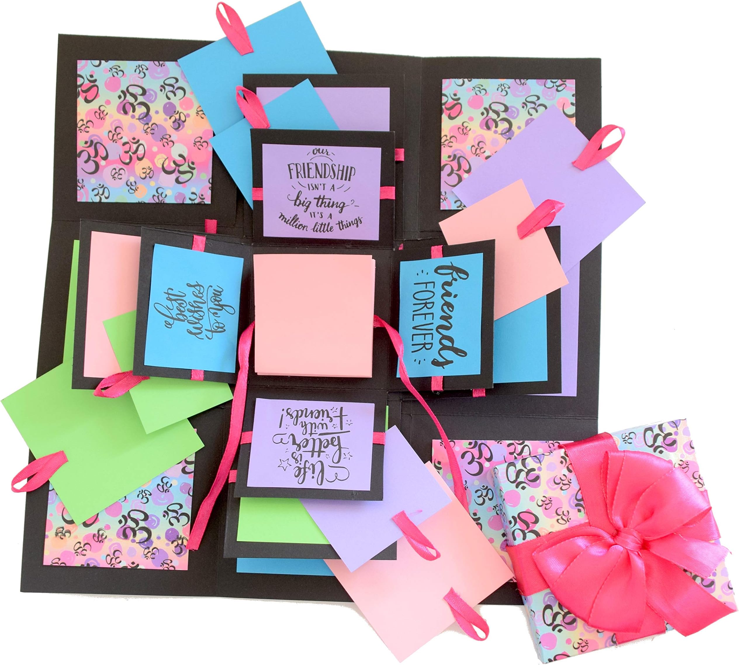 Crack of Dawn Crafts 3 Layered Happy Explosive Box Purple Om (Friendship)