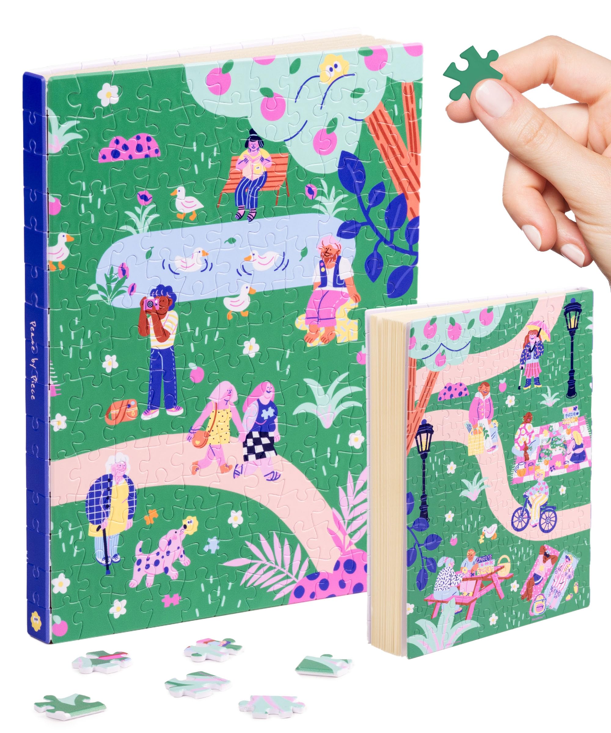 PieceRelax Puzzle Journal for Adults - Marie Boiseau - Peace by Piece Unique A5 Book Cover Puzzles Gift & Home Décor with Plastic Jigsaw Puzzle Artwork for Notebook [YA1075] — image 1