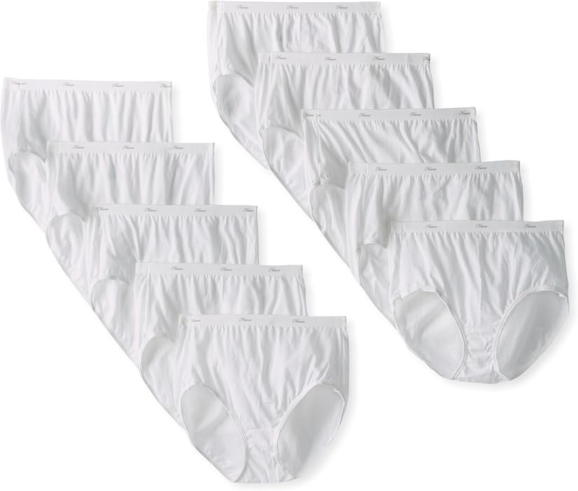 Hanes Women's Plus Size Cotton Brief Panty Multipack Amazon