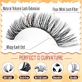 calphdiar 480Pcs Eyelash Clusters 40D+50D D Curl 8-18mm Natural Volume DIY view 6