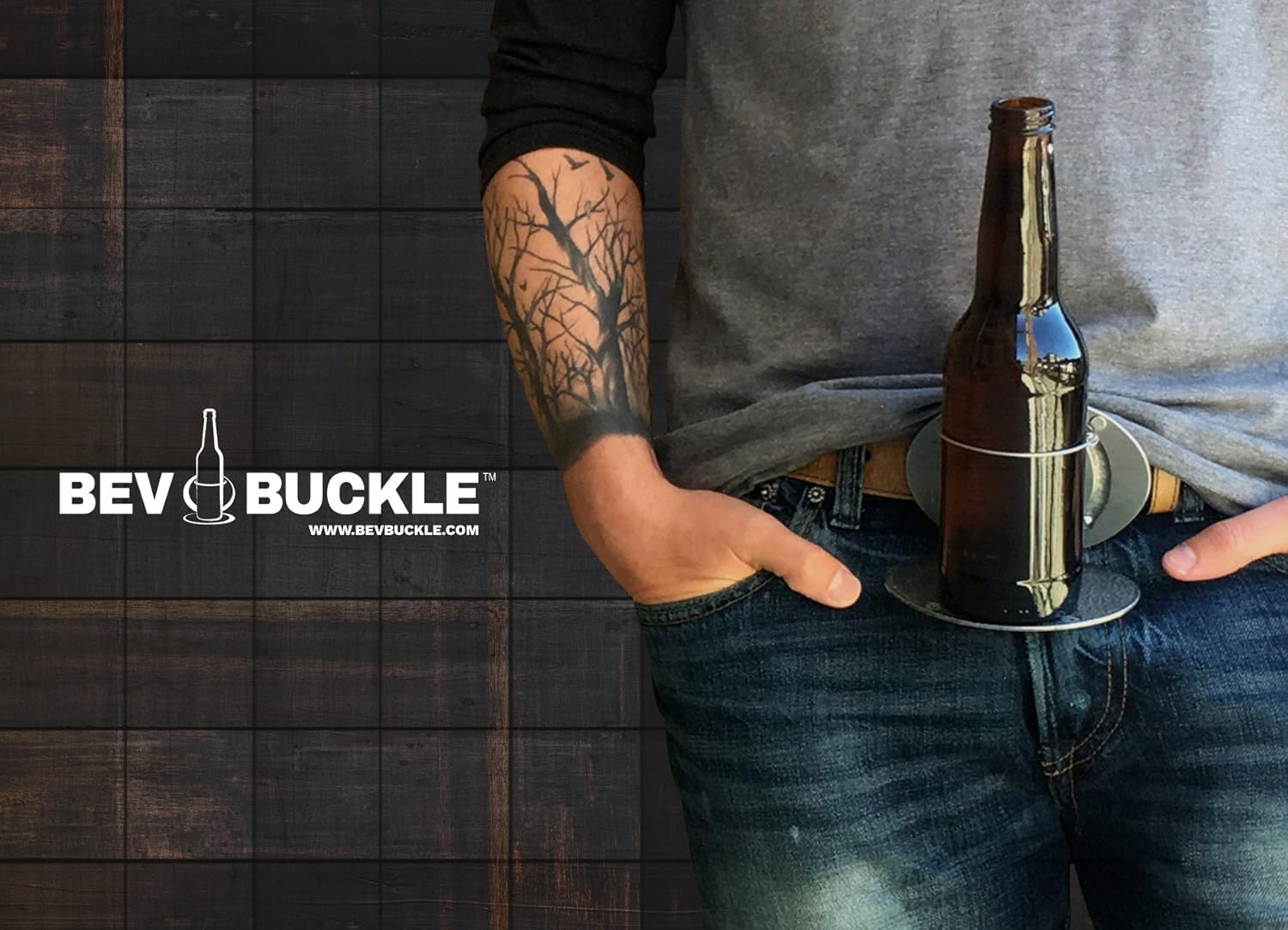 The BevBuckle for your belt! Holds your bottle or can so you can be hands free! (ORIGINAL): Clothing