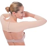 Upper Arm Compression Sleeve Shaper Crop Top - Posture Corrector Back Supporter Women Liposuction Compression Garment (Beige, S)