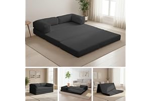 NLDD Convertible Sofa Bed Queen,5-in-1 Folding Boneless Couch Corduroy Futon Sofa Bed,Tri-Fold Mattress with Removable Armrests & Handle,Sleeper with Pull Out Couch for Small Space Living Room Bedroom