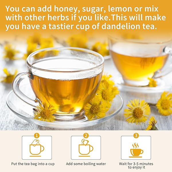 DANDELION LEAF & ROOT TEA BAGS WITH 90 COUNT – SUPPORTS KIDNEY & LUNG FUNCTION, HEALTHY HERBAL TEA – CAFFEINE FREE.