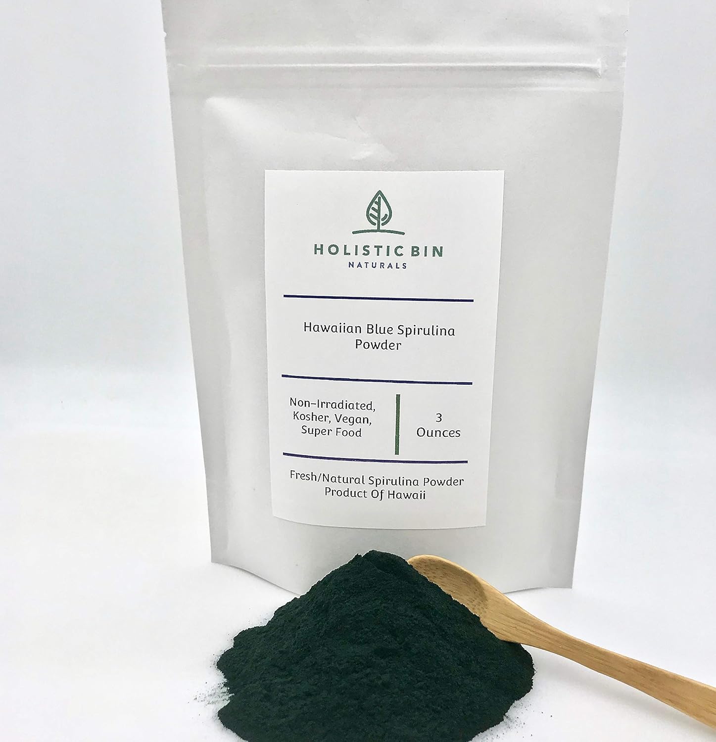 Hawaiian Blue Spirulina by Holistic Bin Non-Irradiated, Kosher, Vegan Superfood: Health & Personal Care