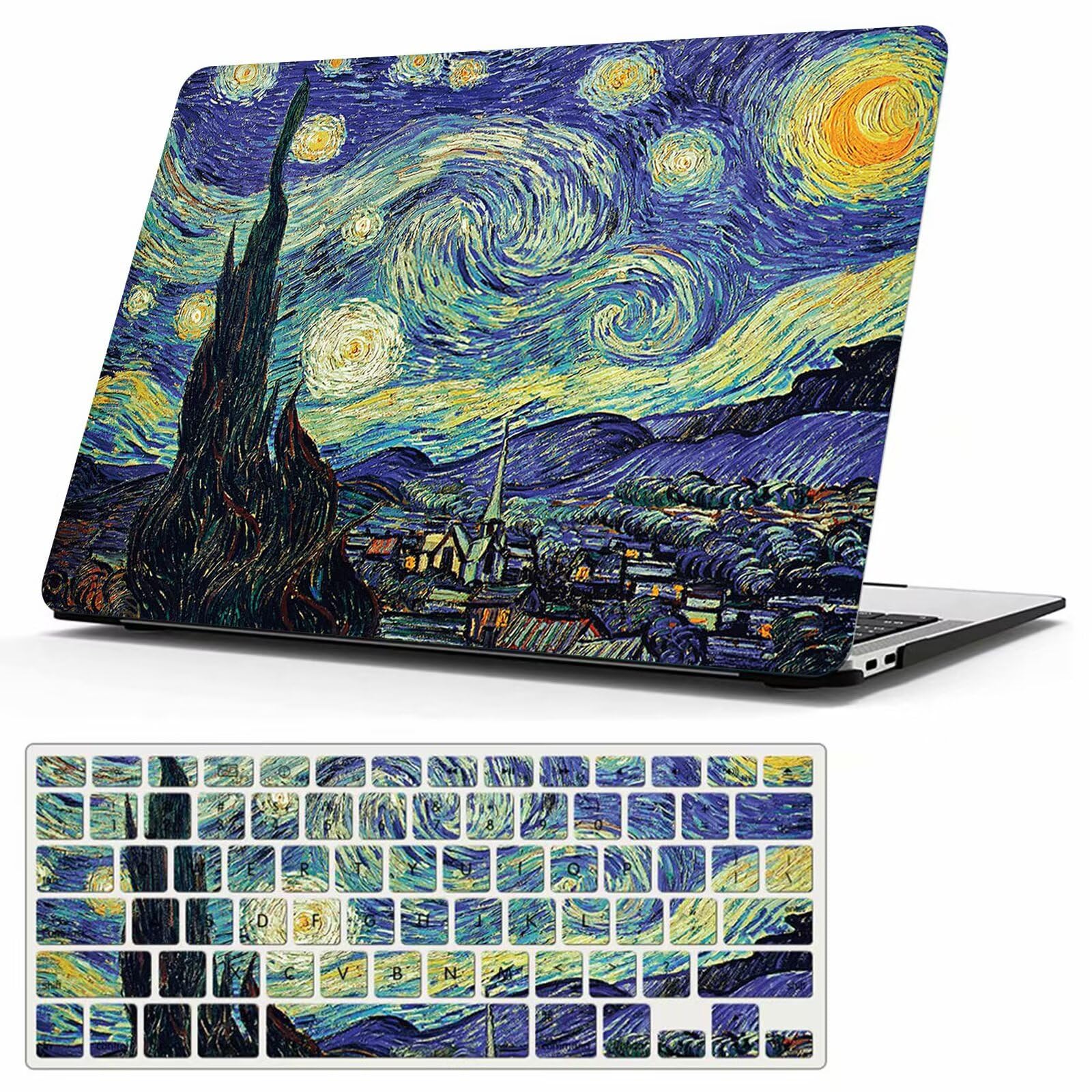 Photo 1 of MonsDirect Compatible with MacBook Air 13 inch Case 2021 2020 2019 2018 M1 A2337 A2179 A1932 with Touch ID, Slim Hard Plastic Case & Keyboard Cover for Air 13.3 inch with Touch ID, Starry Night