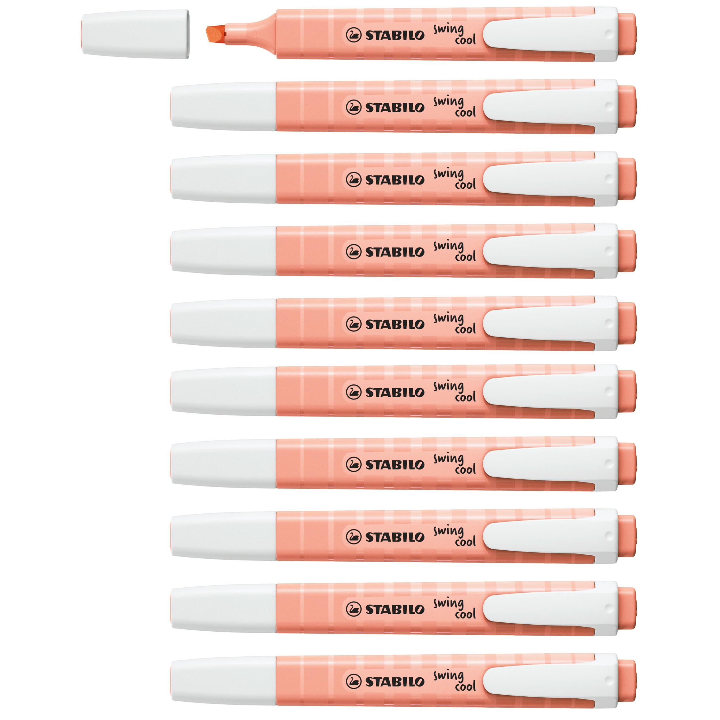 STABILO swing cool Pastel - Highlighter - Pack of 10 - Creamy Peach
