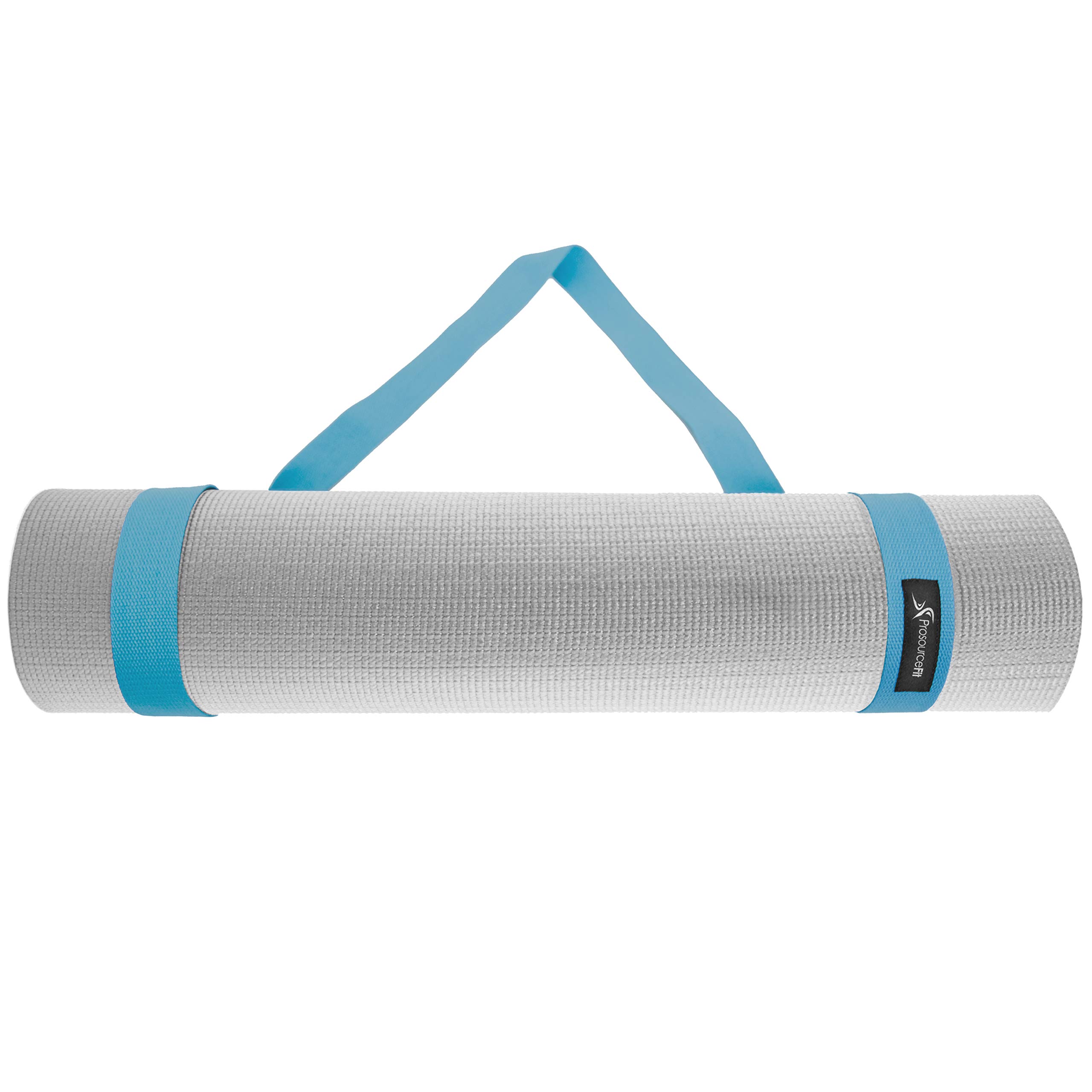 ProsourceFit Yoga Mat Carrying Sling, Easy Adjustable Carry Strap 60” Long Cotton, Aqua