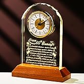 Arikyrist Happy 60th Birthday Glass Clock Gifts for Women, Men - 60 Year Old Birthday Gift with Wooden Light Base for Her Him, Turning 60 Quartz Clock Gift Idea for Mom Dad Unique Keepsake