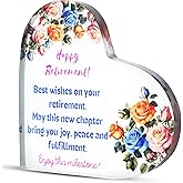 SYTTS Retirement Gifts, Heart Shaped Acrylic Plaque, Retirement Gift for Woman, Retirement Gifts for Men, Ideal Gifts for Coworkers, retirement party decorations, 5.5" x 5.5"